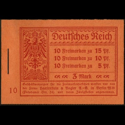 Dt. Reich, MH 12, original-geklammert ohne Marken, Mi. für kpl. 420,- (9197)
