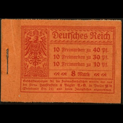 Dt. Reich, MH 14.2 A 1, original-geklammert ohne Marken, Mi. für kpl. 600,- (9200)