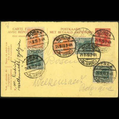 Dt. Reich, S 3 ab (2), auf Auslands-Karte, gepr. Infla, Mi. 90,- (9680)