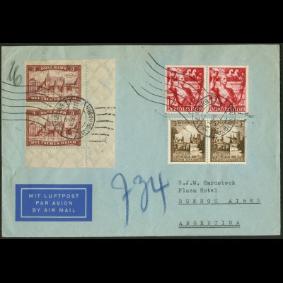 Dt. Reich, Straßenbahnpost 1938, portogerecht (6,30 RM), Ausl.-Lp-Brief (9785)