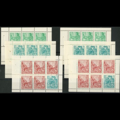 DDR, HBl. 7-9 A+B, sechs postfrische Heftchenblätter, Mi. 36,- ++ (10339)