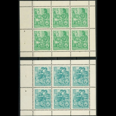 DDR, HBl. 7 + 8 A, je 100 postfrische Heftchenblätter, Mi. 1100,- ++ (10340)