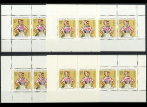 DDR, HBl. 12 A, C, E, F, vier postfr. Heftchenblätter, Mi. 40,- (10353)