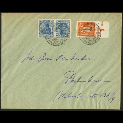 Dt. Reich, K 2, portogerechter Orts-Brief, Mi. 50,- (10490)
