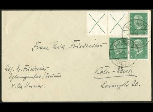 Dt. Reich, W 27.2, portogerechter Fern-Brief, Mi. 100,- (10613)