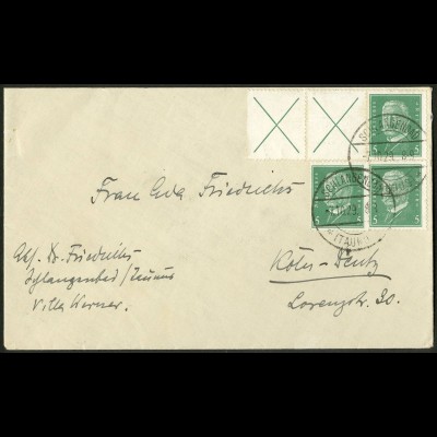 Dt. Reich, W 27.2, portogerechter Fern-Brief, Mi. 100,- (10613)
