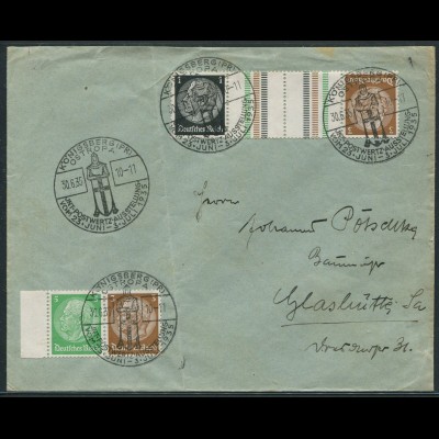 Dt. Reich, KZ 20 + W 60, portogerechter Fern-Brief, Mi. 60,- (10732) 