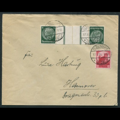 Dt. Reich, KZ 22.1, portogerecht auf Fern-Brief, Mi. 70,- (10822) 