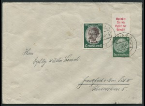Dt. Reich, S 123, portogerecht auf Fern-Brief, Mi. 60,- (10918) 