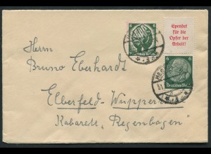 Dt. Reich, S 123, portogerecht auf Fern-Brief, Mi. 60,- (10922) 