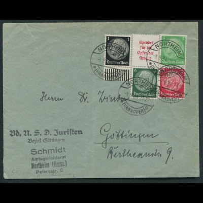 Dt. Reich, S 123 + S 106, portogerecht auf Fern-Brief, Mi. 80,- (10924) 