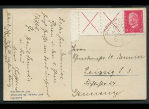Dt. Reich, W 30.3, Seepost Ost-Afrika-Linie, Einzelfrankatur (11047)