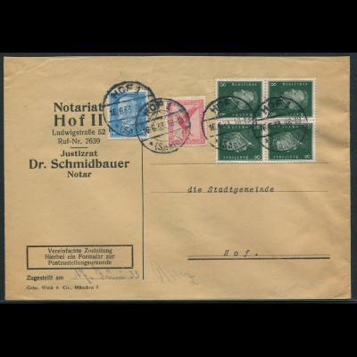 Dt. Reich, K 12 (2), portogerechte Zustellurkunde, Mi. 140,- (11058)