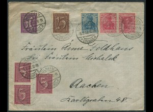 Dt. Reich, WK 2, portogerecht auf Fern-Brief, Mi. 1000,- (11218)