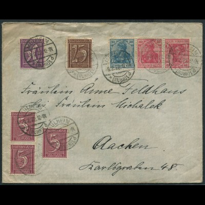 Dt. Reich, WK 2, portogerecht auf Fern-Brief, Mi. 1000,- (11218)