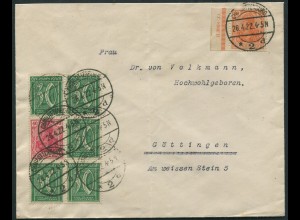 Dt. Reich, S 28, portogerechter Fern-Brief, Mi. 1000,- (11279) 