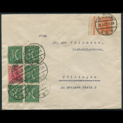 Dt. Reich, S 28, portogerechter Fern-Brief, Mi. 1000,- (11279) 
