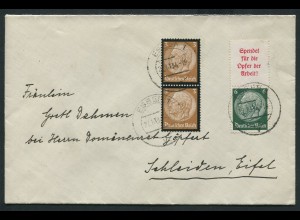 Dt. Reich, S 123, portogerechter Fern-Brief, Mi. 60,- (11304)