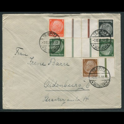 Dt. Reich, KZ 22.2 + KZ 24, portogerechter Fern-Brief, Mi. 38,- (11307)