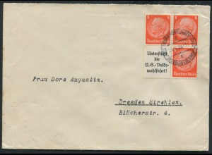 Dt. Reich, S 133, portogerechter Fern-Brief (11471)