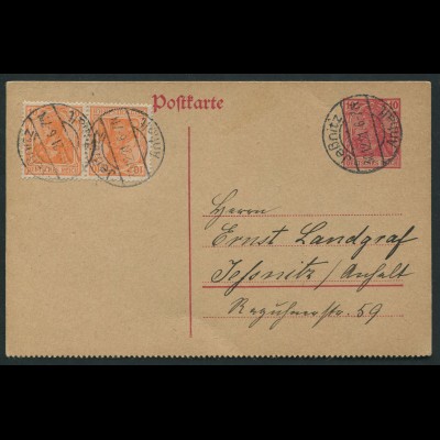 Dt. Reich, K 1, portogerechte Orts-GA-Karte, Mi. 105,- (11552)