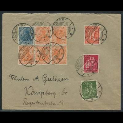 Dt. Reich, WK 1 + K 1, portogerechter Fern-Brief, Mi. 1000,- (11571)
