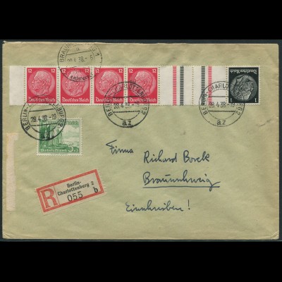 Dt. Reich, KZ 26, portogerechter R-Brief (11773)