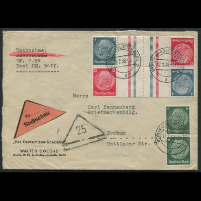 Dt. Reich, KZ 28 (2), portogerechter Nachnahme-Brief (11834)