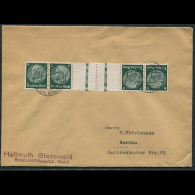 Dt. Reich, KZ 22.4, portogerechter Fern-Brief (12268)