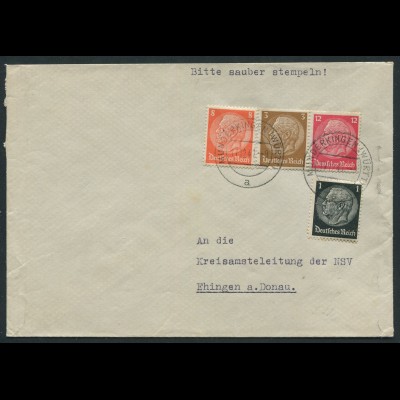 Dt. Reich, W 80, portogerechter Fern-Brief (12591)