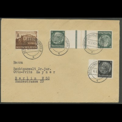 Dt. Reich, KZ 22.5, portogerecht auf Orts-Brief, Mi. 40,- (12626)