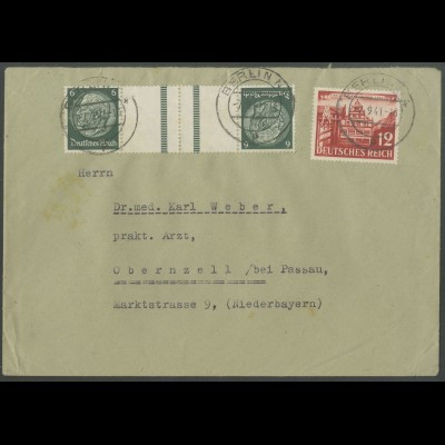 Dt. Reich, KZ 22.6, portogerechter Fern-Brief, Mi. 70,- (12635)