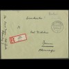 Dt. Reich, KZ 22.6 (3), portogerechter R-Brief, Mi. 110,- (12637)