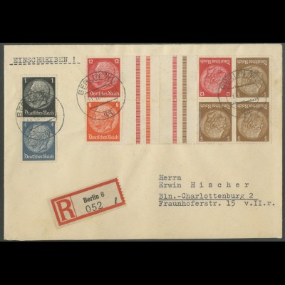 Dt. Reich, KZ 23.3, KZ 34, S 173, portogerechter Orts-R-Brief (12664)
