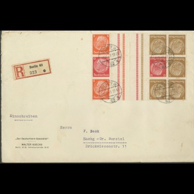 Dt. Reich, KZ 23.3 + KZ 34 (2), auf R-Brief (12666)