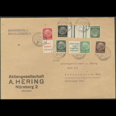 Dt. Reich, S 205, KZ 35, W 88, portogerechter Fern-Brief, Mi. 110,- (12679)