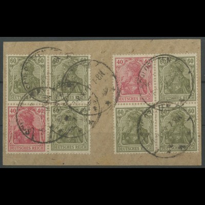 Dt. Reich, S 23 + S 25, Briefstück, Fotobefund BPP, Mi. 300,- (12861)