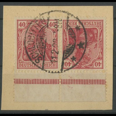 Dt. Reich, K 3 mit Unterrand, Briefstück, gepr. BPP (12864)