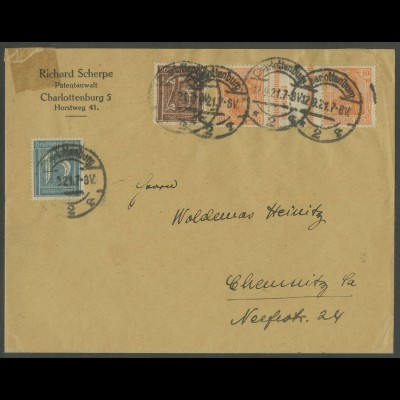 Dt. Reich, KZ 1, portogerechter Fern-Brief, Mi. 500,- (13021)