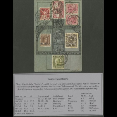 Dt. Reich, K 3, Rundreise-Karte durch sechs Länder (13045)