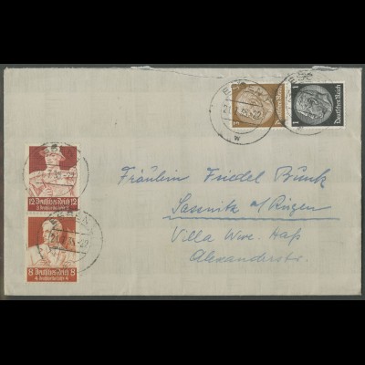 Dt. Reich, S 229 + S 117, portogerechter Fern-Brief, Mi. 65,- (13128)