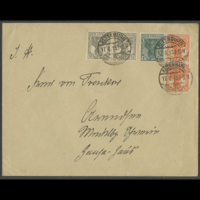 Dt. Reich, W 6, portogerechter Fern-Brief, Mi. 300,- (13180)