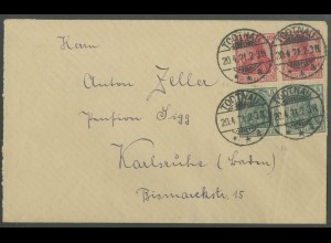 Dt. Reich, S 4 II aa (2), portoger. Fern-Brief, gepr. Infla, Mi. 150,- (13199)