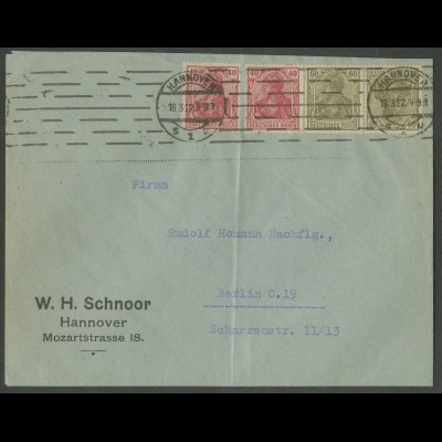 Dt. Reich, WK 3, portogerechter Fern-Brief, Mi. 1600,- ++ (13217)