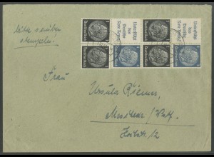 Dt. Reich, S 212 + S 172, portogerechter Fern-Brief, Mi. 128,- (13623) 