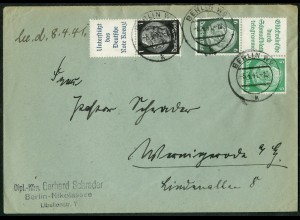 Dt. Reich, S 207 + S 211, portoger. Fern-Brief, Mi. 45,- (13651) 