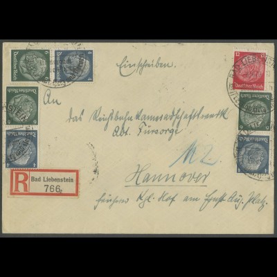 Dt. Reich, Mi. S 215 (3), portogerechter R-Brief, Mi. 36,- (13724)