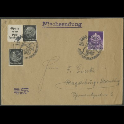Dt. Reich, Mi. W 99, portogerechte Mischsendung (13740)