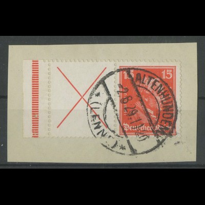Dt. Reich, W 23 LR 1, Briefstück, Mi. 220,- (14037)