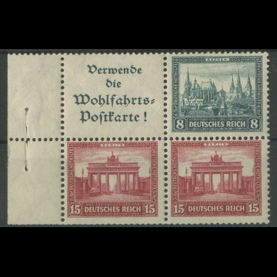 Dt. Reich, W 38, postfrisch, ungeknickt, Mi.-Handbuch 150,- (14099)